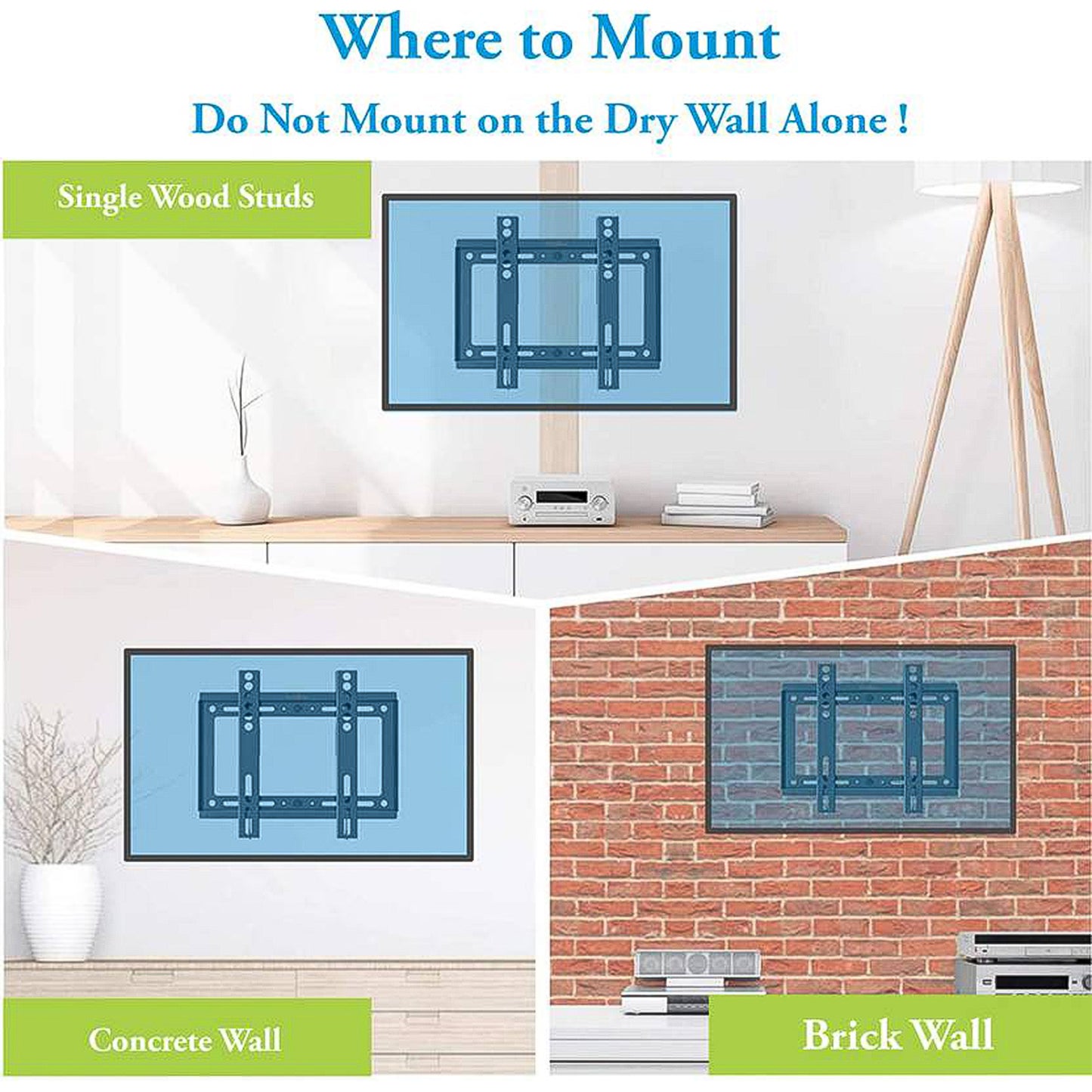 Heavy Duty TV Wall Mount Bracket for 26-55 Inch LED LCD Screens