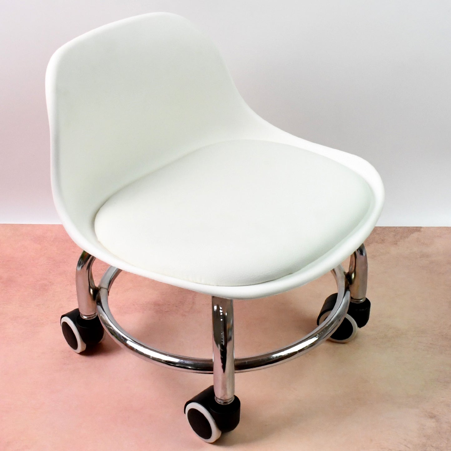 Rolling Stool with Wheels - Low Round Pedicure Stool