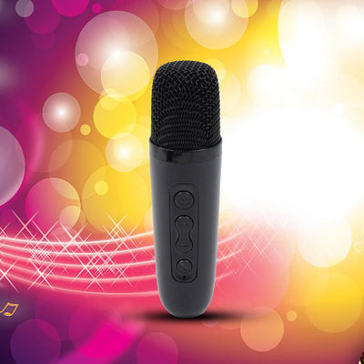 Wireless Bluetooth Speaker 5w High Bass With Wireless Mic  Microphone Led Torch Solar Charging Support Usb  Adjustable Strap (1 Set) - second image