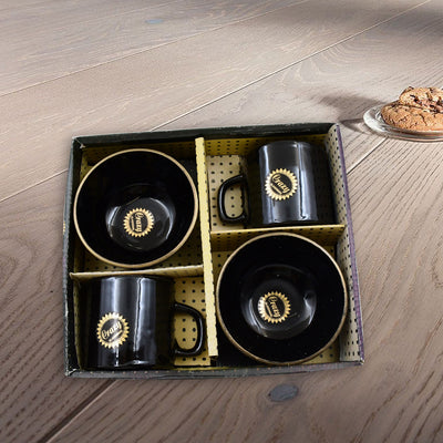 Hide  Seek Ceramic Tea  Cups With Round Serving Bowl (4 Pcs Set) - second image