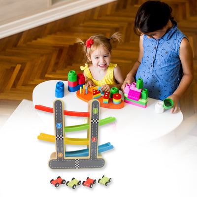 Wooden Race Track Toy with 4 Mini Cars - second image