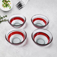 Healthy Choice Set Of 4pc Ceramic Cup And 4pc Glass Bowl With Plastic Plate (9 Pcs Set)