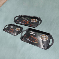 Serving Tray Set Of 3 Melamine Trays For Kitchen Snacks Serving Tray Tray Set For Serving Tea Tray For Serving Fancy Trays For Serving Gift Item Different Size For Kitchen  Office Use - LootFaat