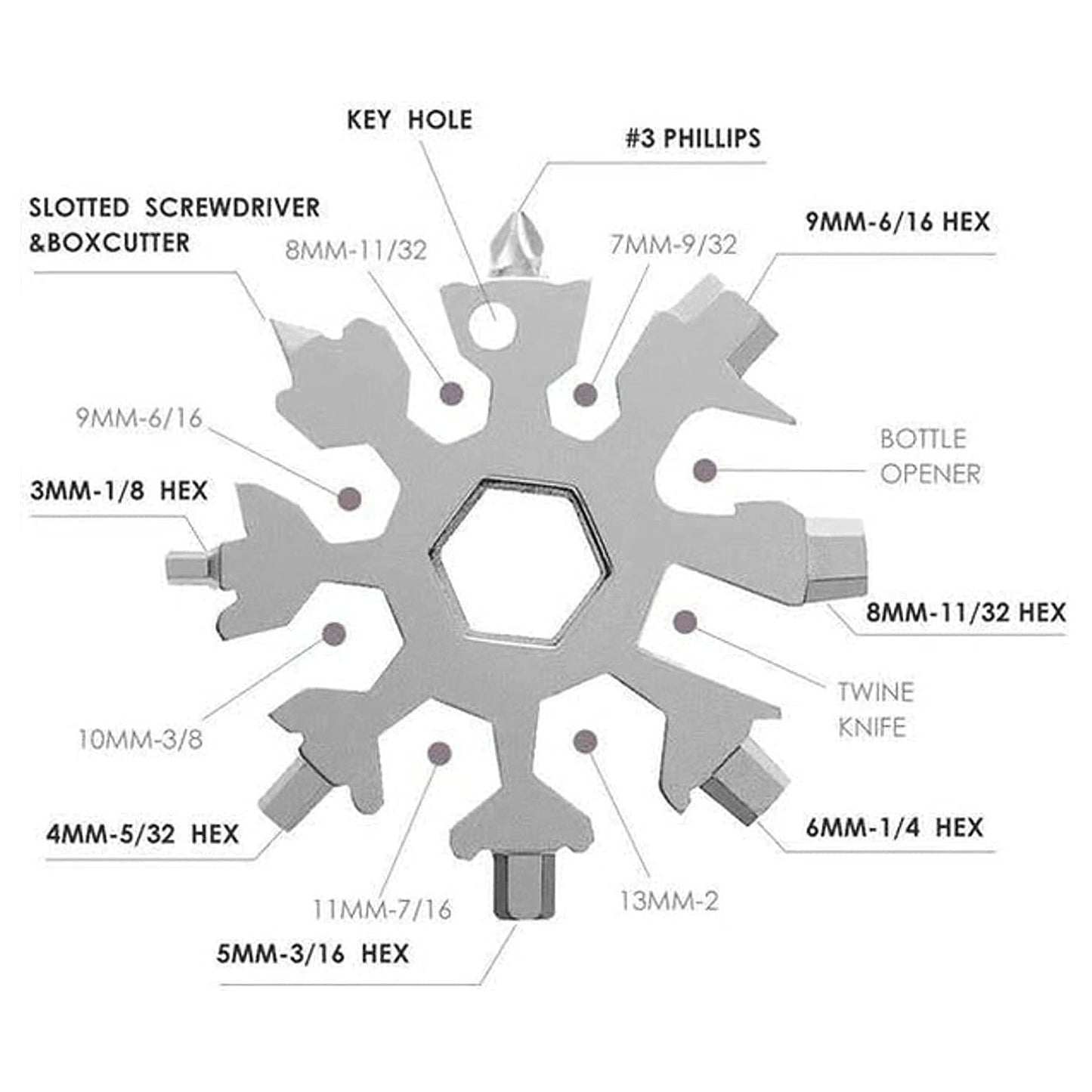Snowflake Multi-tool Stainless Steel Snowflake Bottle Opener - LootFaat
