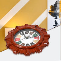 Wooden Look Designer Wall Clock Plastic Decorative Latest Wall Clock Battery Operated Round Easy To Read For Roomhomekitchenbedroomofficeschool - LootFaat