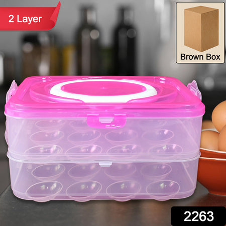 Double Layer 24 Grid Egg Storage Box For Egg Storage Container - LootFaat