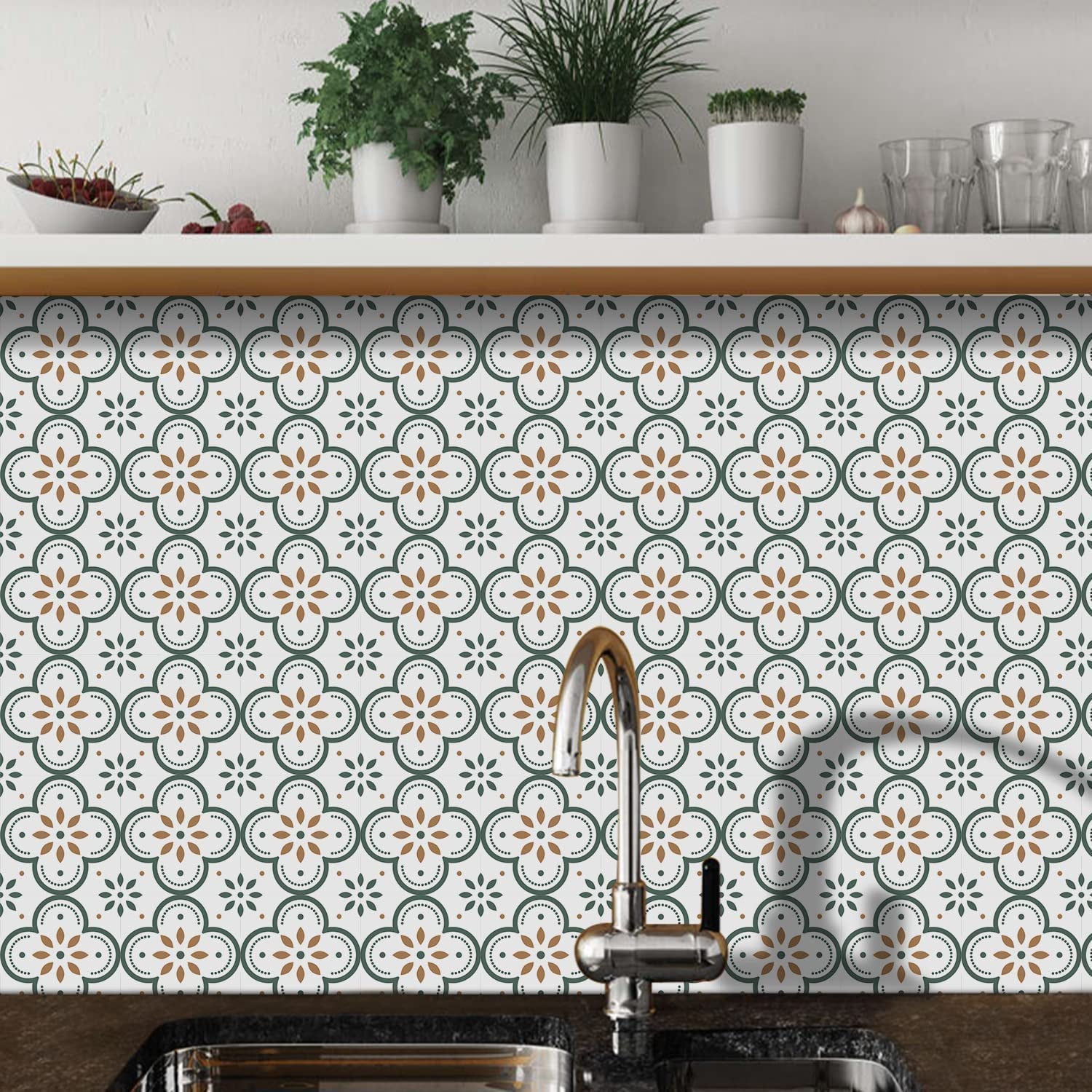 Peel And Stick Floor Tiles Kitchen  Bathroom Backsplash Sticker Detachable Waterproof Diy Tile Stickers For Wall Decoration Tiles Home Decoration (8x8 Inch  10 Pcs Set) - LootFaat
