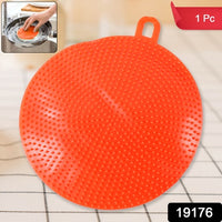 Red Silicone Dish Scrubber Sponge Mildew Free Non Stick Heat Resistant