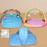 Baby Play Gym & Sleeping Mat with Mosquito Net & Hanging Toys