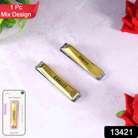 Stainless Steel Folding Portable Large Nail Clippers With Nail File (1 Pc)