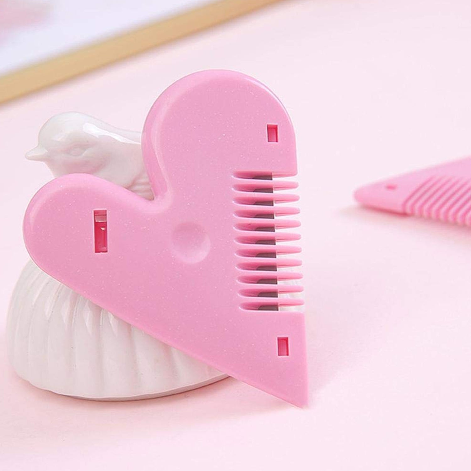 Heart Shape Plastic Hair Cutting Scissors (1 Pc  With Card Packing) - LootFaat