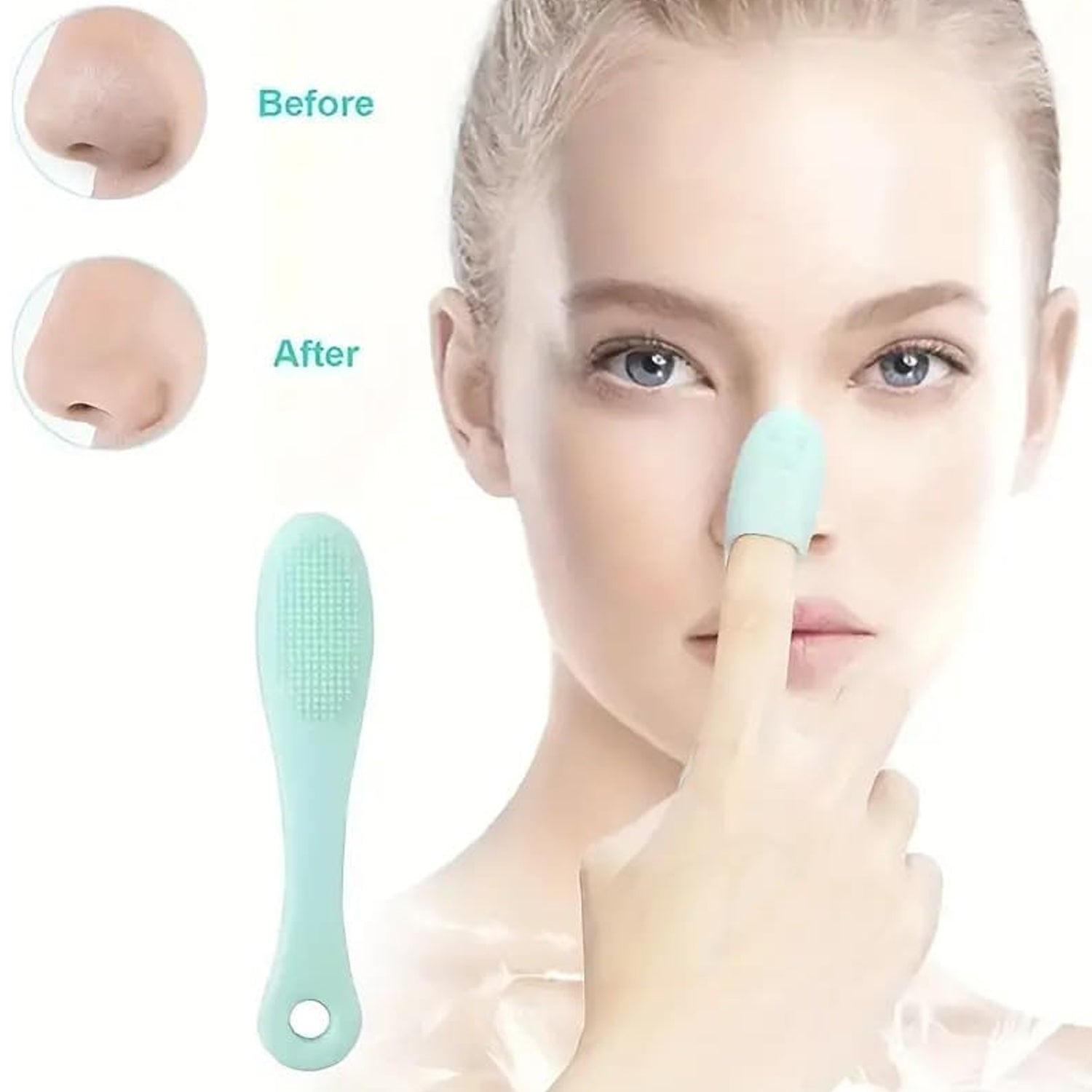 Silicone Makeup Cleaning Tool Finger Wash Face Scrubber Facial Cleansing Brush (1 Pc  Mix Color) - LootFaat