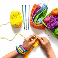 Aluminium Multicolor Knitting Needles Crochet Kit (12 Pcs Set) - LootFaat