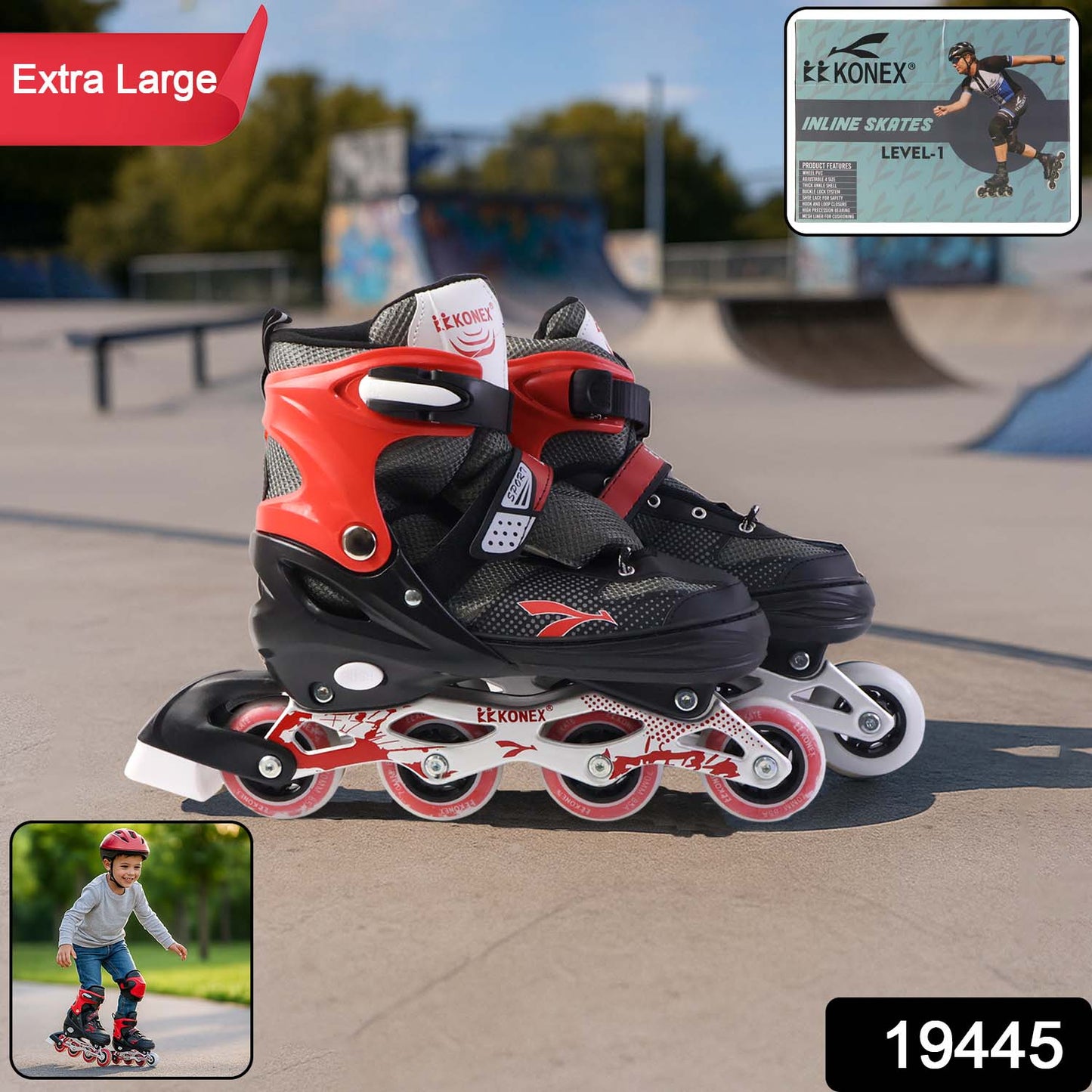Professional Adjustable Inline Skates For Kids And Adults (Xl  1 Pair)