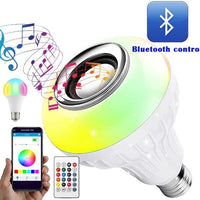 Wireless Bluetooth Sensor 12w Music Multicolor Led Bulb With Remote Controller - LootFaat