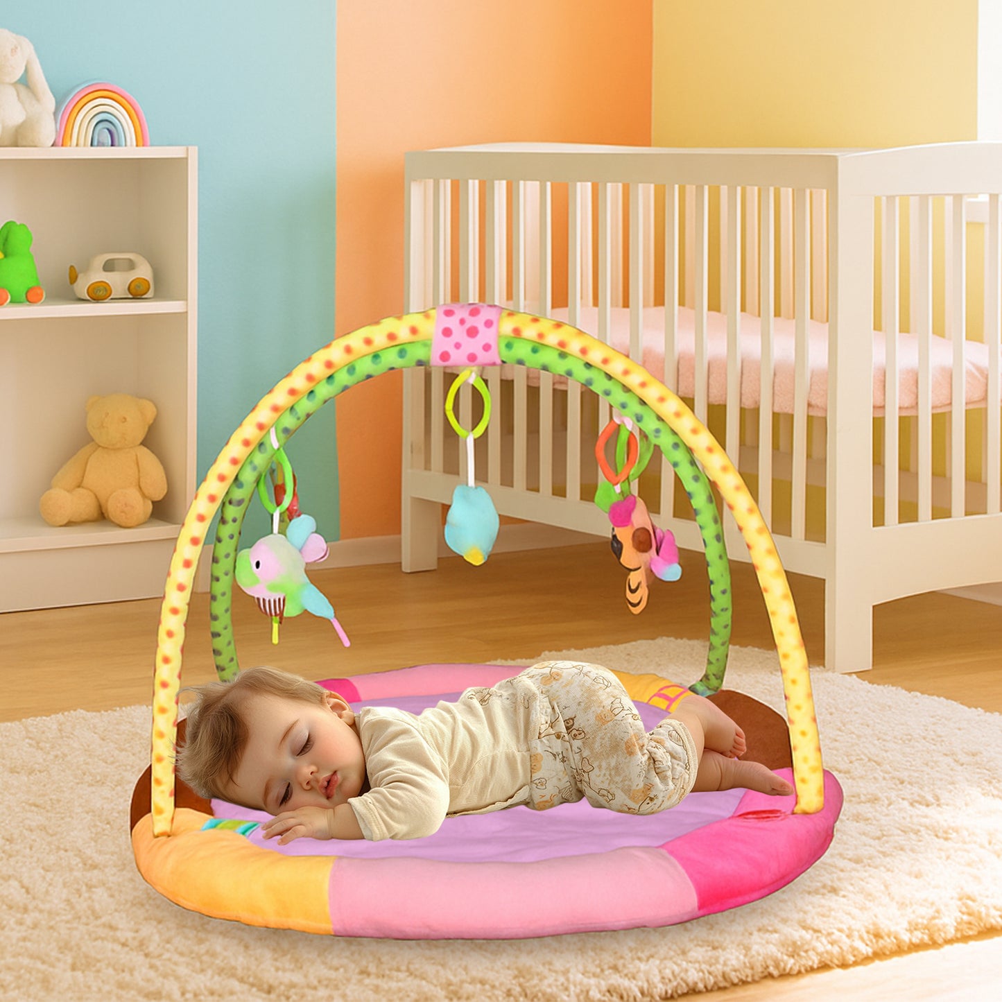 Baby Play Gym & Sleeping Mat with Mosquito Net & Hanging Toys