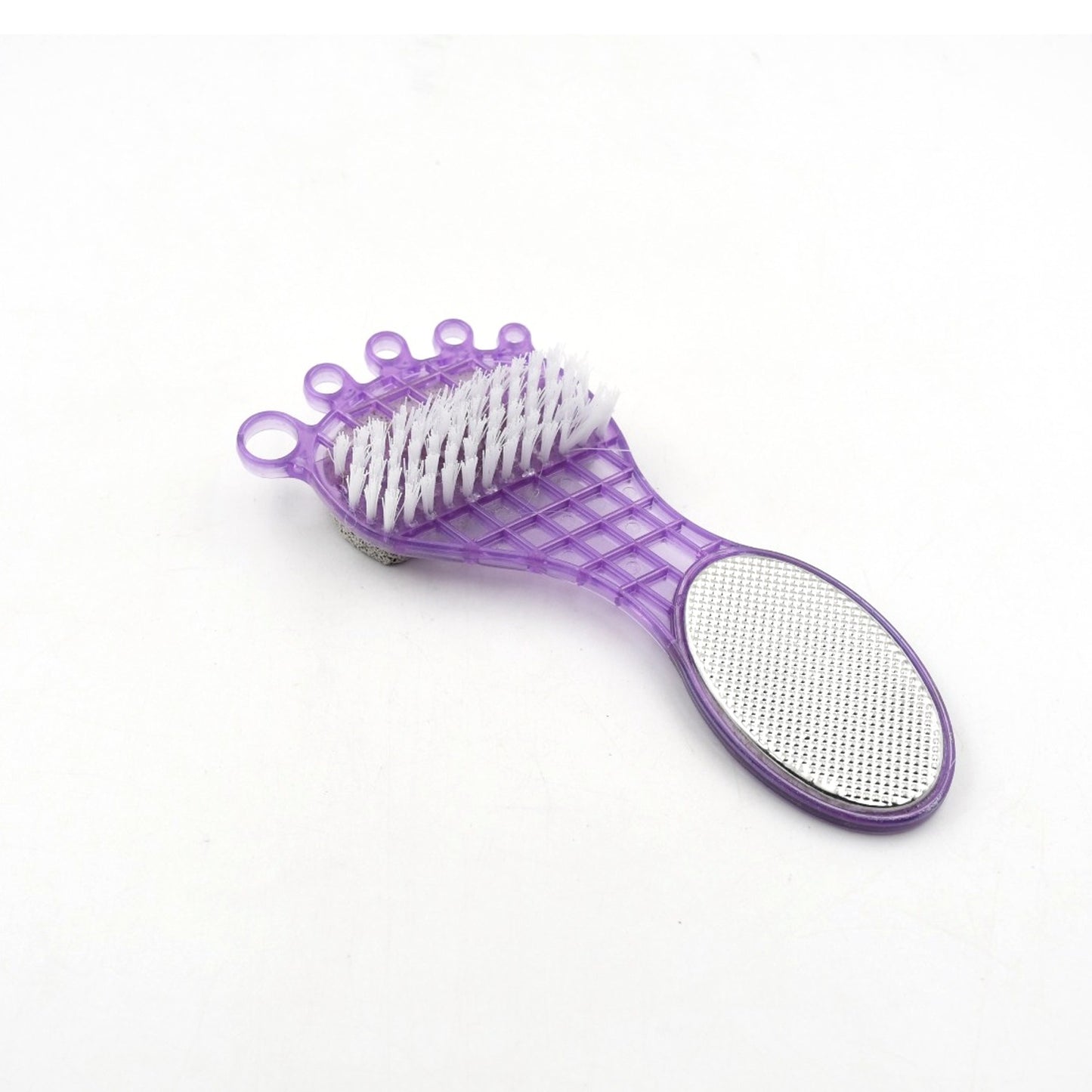 4 In 1 Pedicure Tool For Rough  Dry Feet Dual-sided With Pumice Stone Soft Brush Steel Scrubber  Emery File Softens Hard Foot Corns  Calluses Cleanses  Smoothens Dull Feet - LootFaat