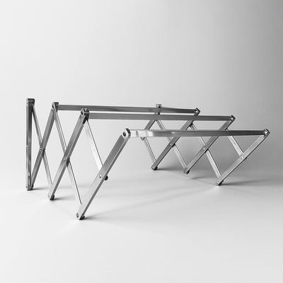 Wall-Mounted Folding Clothes Drying Rack - Stainless Steel - second image