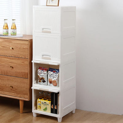4-Layer Multipurpose Storage Cabinet with Drawers - Plastic Organizer for Kitchen, Bathroom, Bedroom