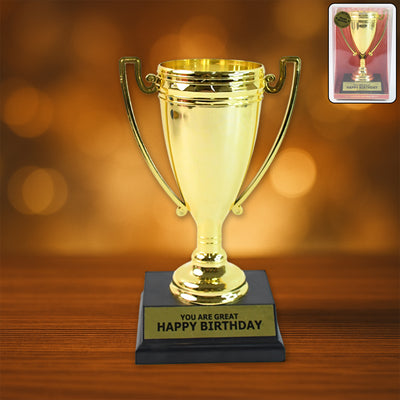Golden Birthday Trophy  You Are Great Happy Birthday Plastic Award With Base - second image