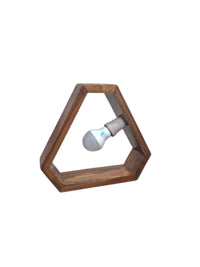 cute wooden trianguar table lamp