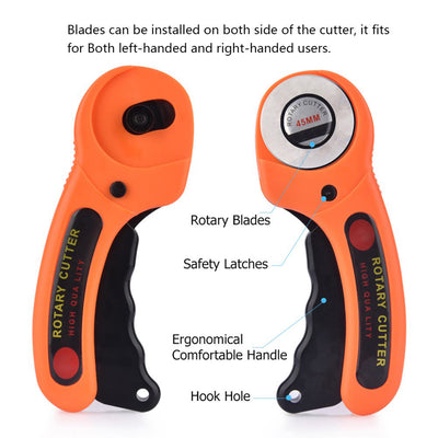 45mm Rotary Cutter - Fabric Cutting Tool with Safety Lock