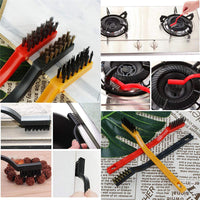 3pc  Mini Wire Brush Set Brass Nylon Stainless Steel Bristles Household Cleaning Brush For Gas Stove Smoke Machine Tool Burner Tiles Tap Rust Removal Welding Slag Dirt  Paint Scrubbing (3 Pcs Set) - LootFaat