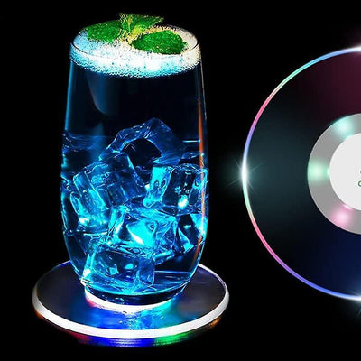 Colorful Led Cocktail Coaster Round Ultra-thin Led Drink Coaster (1 Pc) - second image