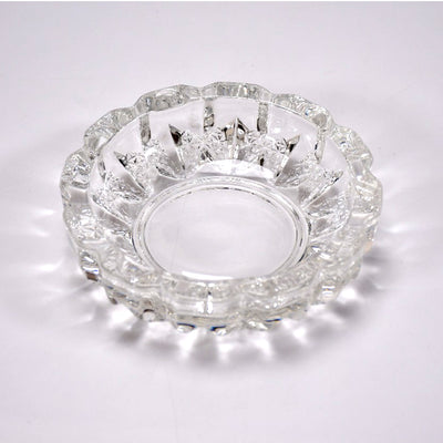 Paricutin Glass Crystal Quality Cigar Cigarette Ashtray Round Tabletop For Home Office Indoor Outdoor Home Decor