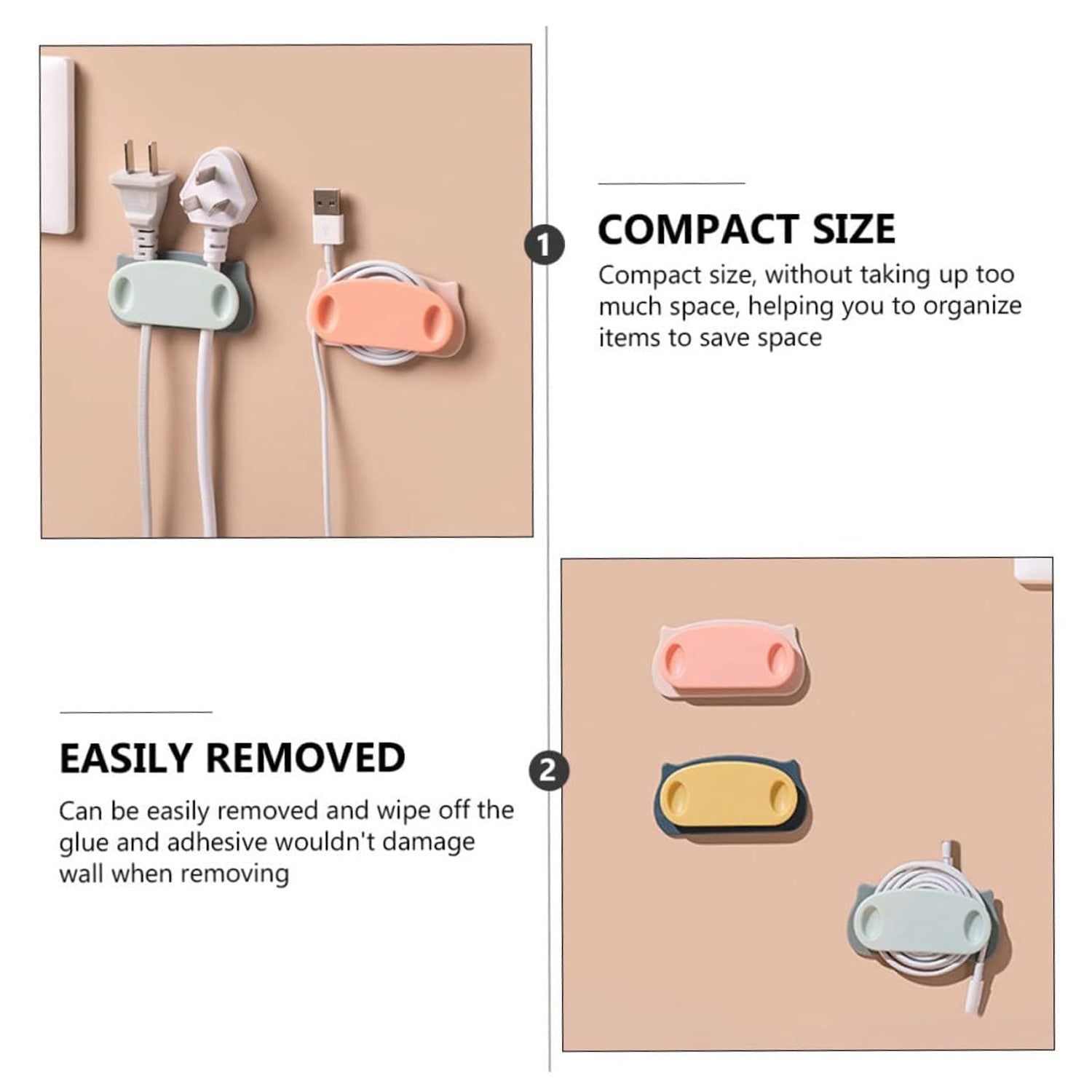 Pig Plug Wire Organizer Cable Holder Clips With Self-adhesive Pad (4 Pcs Set) - LootFaat