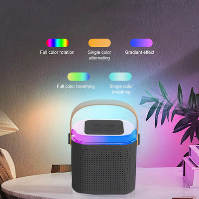 12669 Wireless Speaker Microphone Set Rgb Light Support Memory Card Portablekaraoke Machine Perfect  For Travel Tv - second image