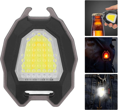 Portable Triangular Shaped Emergency Camping Flashlight With Cigarette Lighter Lumens Rechargeable Waterproof Portable Led Light Camping Keychain 6lighting Modes With Strong Magnet 3 Color Lighting For Travel Camping Walking - second image