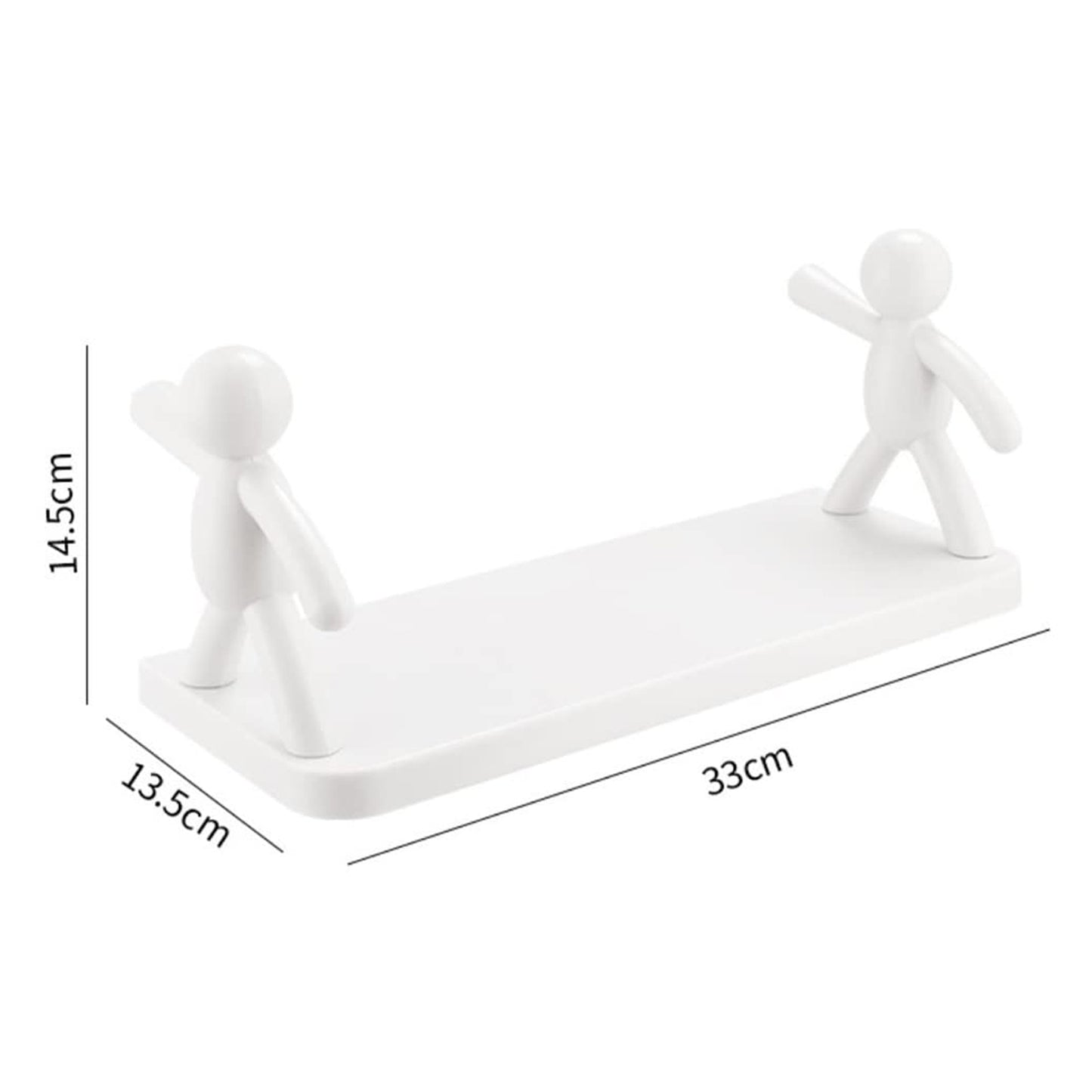 Self Adhesive Cute Floating Shelves Wall Shelf  Wall Mounted Organizer - Human Figurine  Brown Box - LootFaat