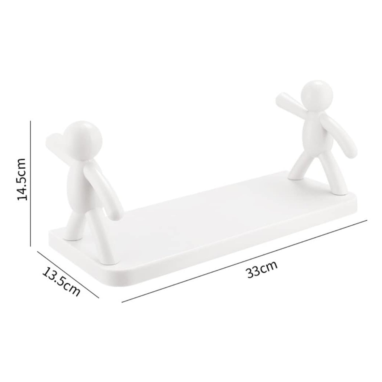 Self Adhesive Cute Floating Shelves Wall Shelf  Wall Mounted Organizer - Human Figurine  Brown Box - LootFaat
