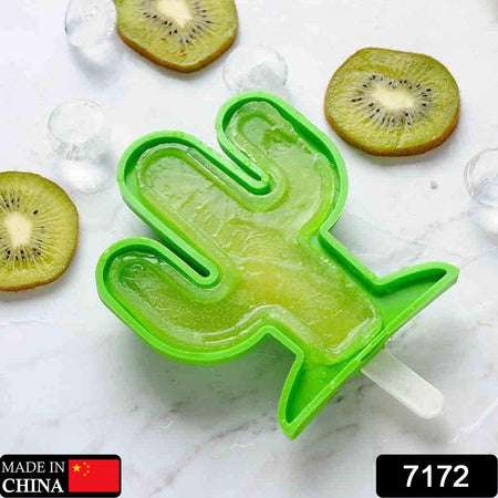 Cactus Shape Mold Durable Cactus Shape Ice Cream Mould Silicone Popsicle Mold Ice Pop Diy Kitchen Tool Ice Molds - LootFaat