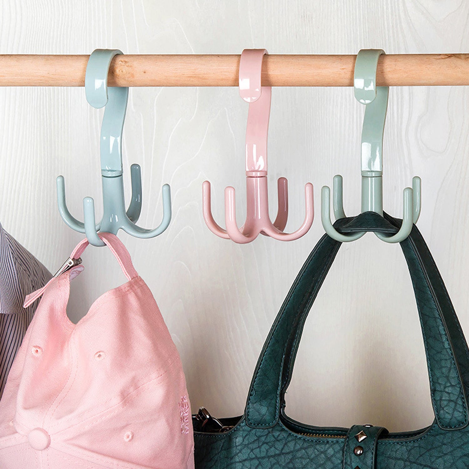 4-claw Multi-function 360 Degree Rotatable Purse Rack Handbag Hanger Hook - LootFaat