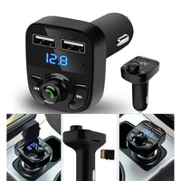 8533 Car-x8 Bluetooth Fm Transmitter Kit For Hands-free Call Receiver  Music Player  Call Receiver  Fast Mobile Charger Ports For All Smartphoneswith 3.1a Quick Charge Dual Usb Car Charger