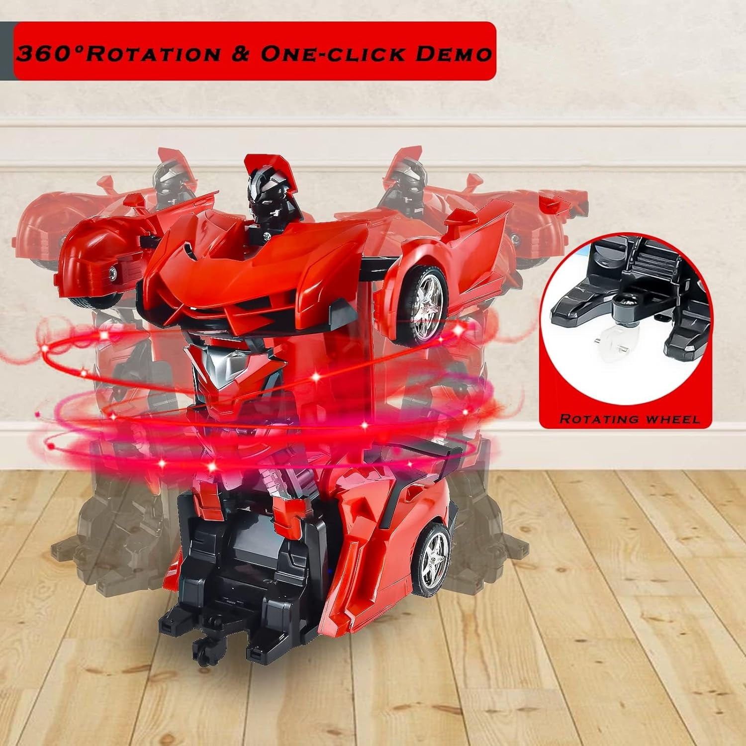 2 In 1 Automatic Robot Converted Remote Control Car With Light Scale 360drifting Deformation Robot Car Toy Kids Boys Robot Convertunique Toy For Boys (1 Pc) - LootFaat