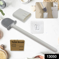 Portable Silicone Toilet Brush With Holder Flex Toilet Brush - Wall Mounted Anti-drip Set Toilet Cleaner Brush  Non-slip Long Handle Toilet Brush Pack Of 1 - LootFaat