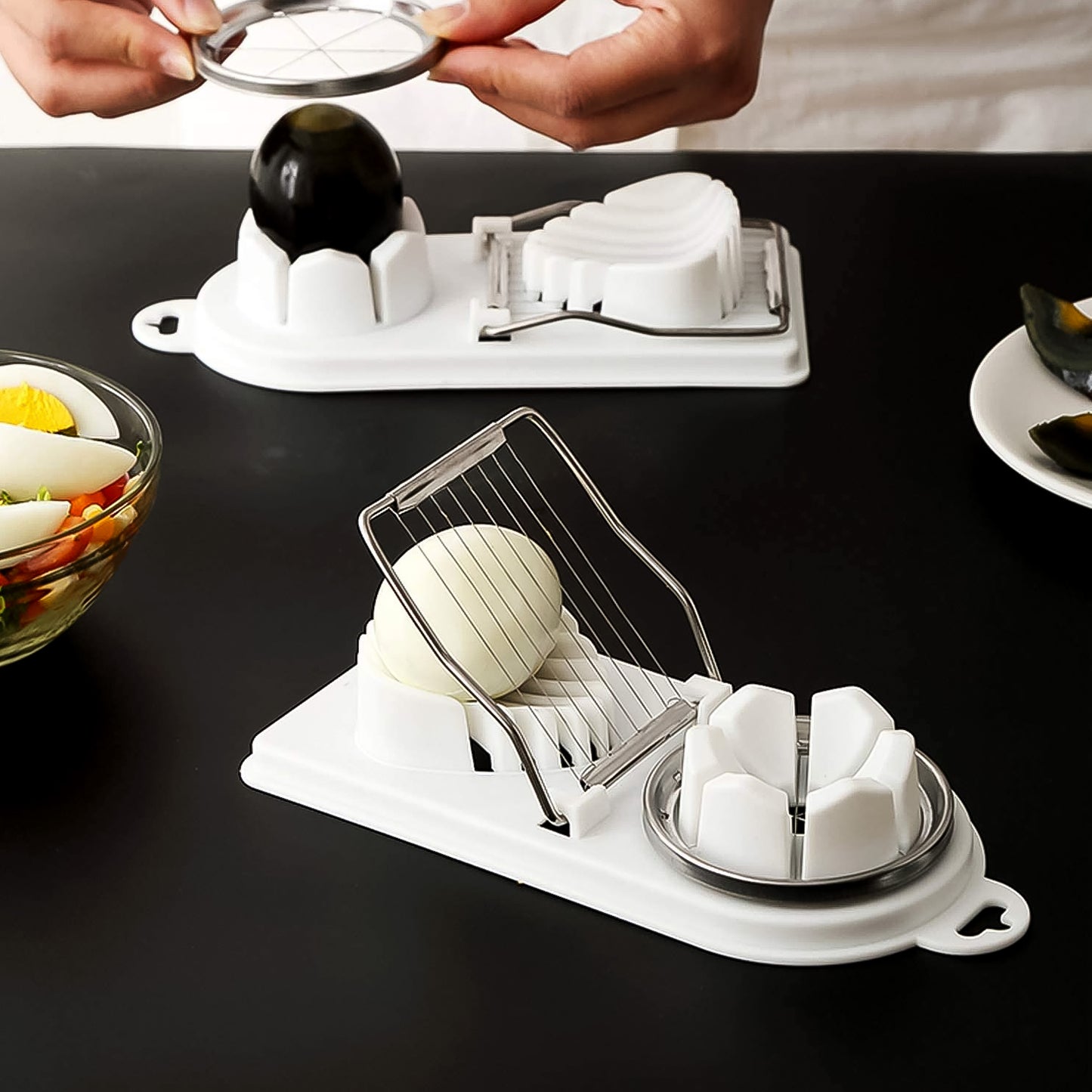 2 In 1 Egg Slicer Egg Cutter For Hard Boiled Eggs - LootFaat