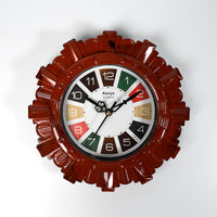 Wooden Look Designer Wall Clock Plastic Decorative Latest Wall Clock Battery Operated Round Easy To Read For Roomhomekitchenbedroomofficeschool - LootFaat