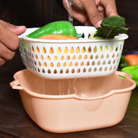 Lifestyle view of 2785 2 In 1 Basket Strainer To Rinse Various Types Of Items Like Fr... in use