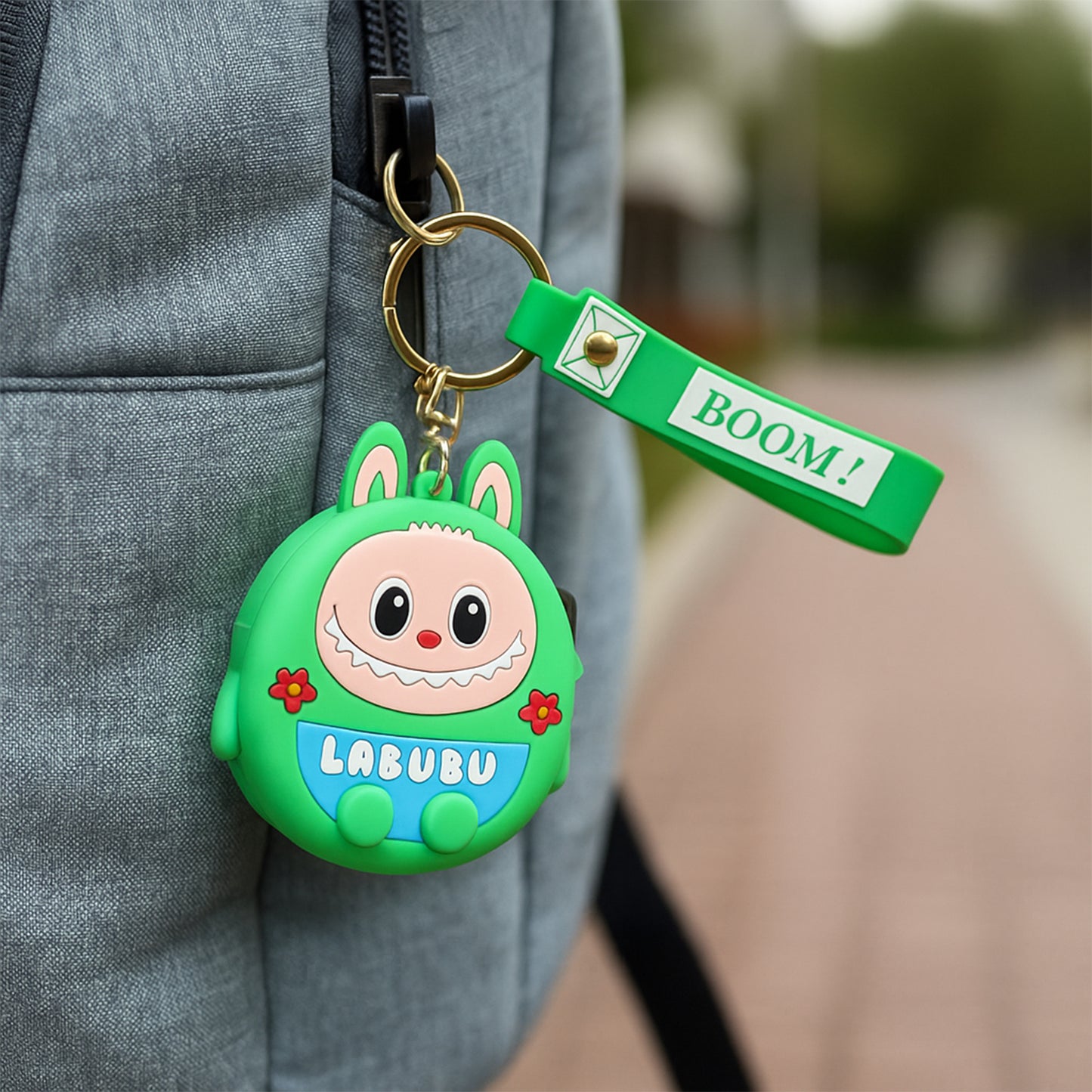 Cute Cartoon Character Coin Pouch With Keychain  Wrist Strap