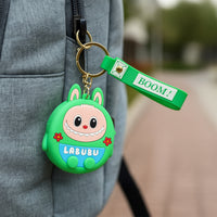 Cute Cartoon Character Coin Pouch With Keychain  Wrist Strap