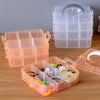 2644 3-tier 18 Sections Transparent Stackable Adjustable Compartment Slot Plastic Craft Storage Box
