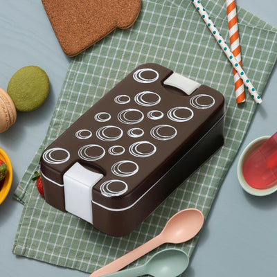 5330 Airtight Lunch Box 2 Compartment Lunch Box Leak Proof Food Grade Material Lunch Box Modern Appearance  Compact Lunch Box With Spoon - second image