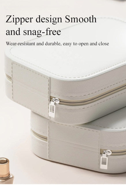 Portable LED Makeup Organizer with Dimmable Mirror – USB Rechargeable Travel Cosmetic Box