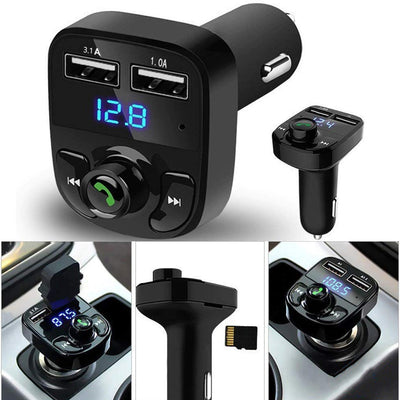 Bluetooth FM Transmitter Car Kit - Hands-Free Calling & Dual USB Charger - second image