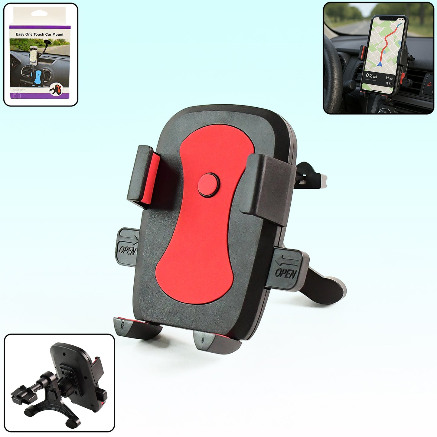 Premium Easy One Touch Car Mobile Holder Mount (1 Pc)