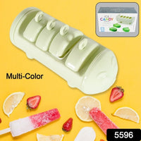 Cartoon Shape Mold Ice Candy Popsicle Mold Ice Plastic Ice Candy Maker Kulfi Maker Molds Set With 4 Cups (1 Pc  Multicolor) - LootFaat